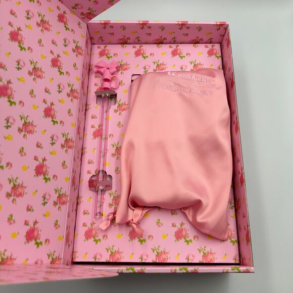 Stanley x LoveShackFancy 20oz Tumbler Quencher Pink Ibiza Sunset Authentic - Picture 8 of 8